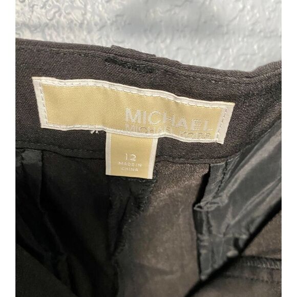 Michael Kors Black Button Detail Wide Leg Cropped Dress Pants Size 12 NWT - Picture 6 of 9